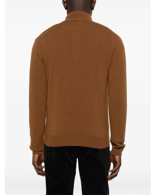 Gant Brown Half-Zip Sweater for men