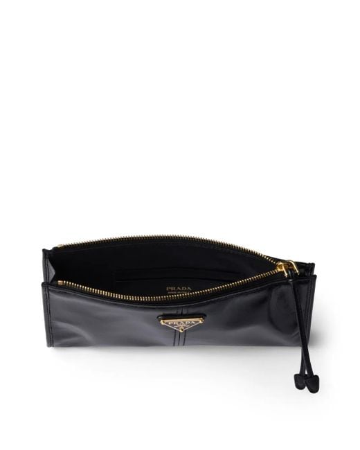 Prada Black Leather Pouch Bag