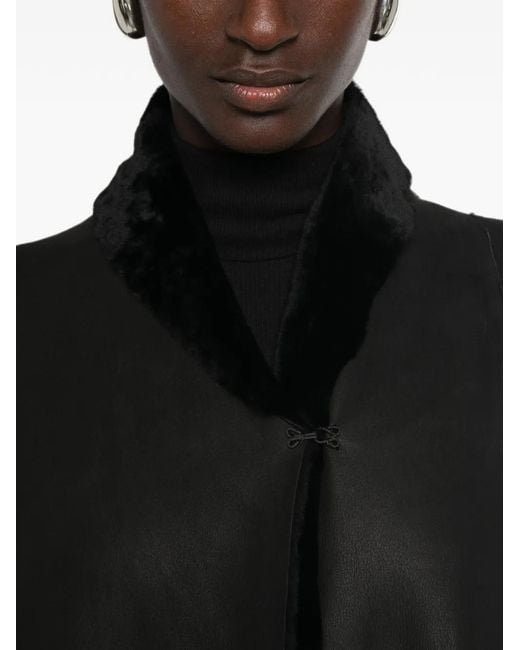 Nour Hammour Black Dorian Shearling Coat