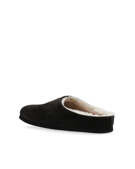 Common Projects Black Clogs Aus Shearling