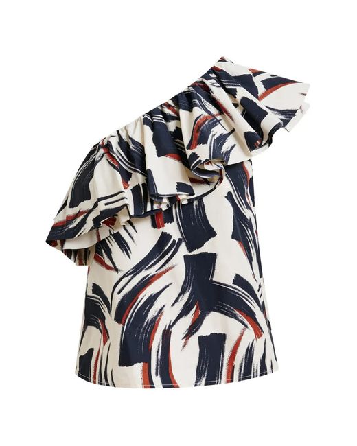 Essentiel Antwerp White Ruffled-Neck Blouse