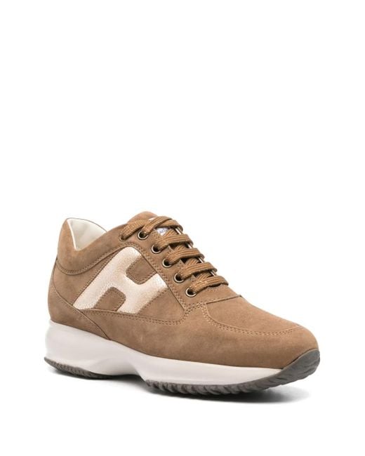 Hogan Brown Suede Interactive Sneakers