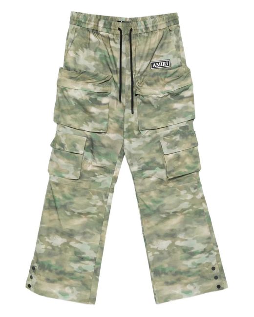 Amiri Green Camo-Print Cargo Trousers for men