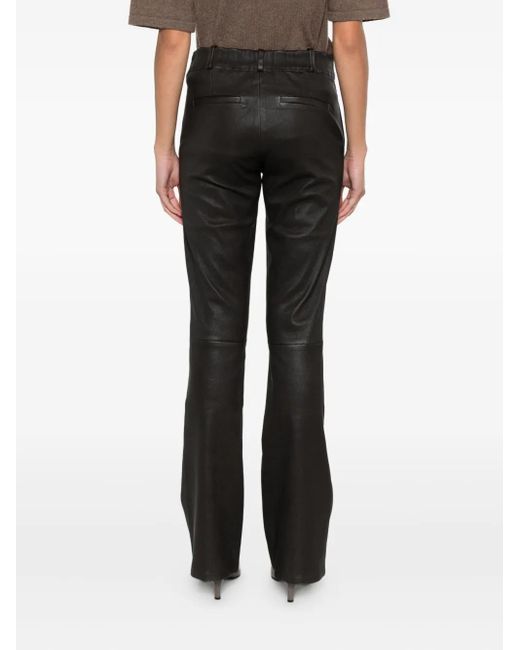Arma Black Leather Flared Pants