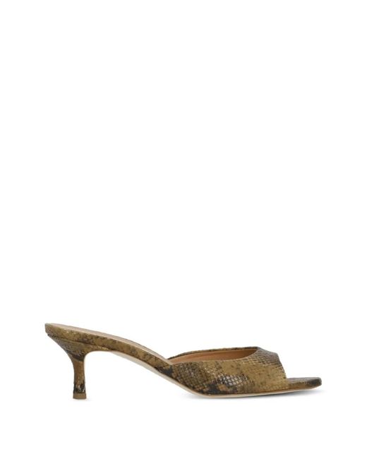 The Seller Metallic Snakeskin-Effect Open-Toe Sandals