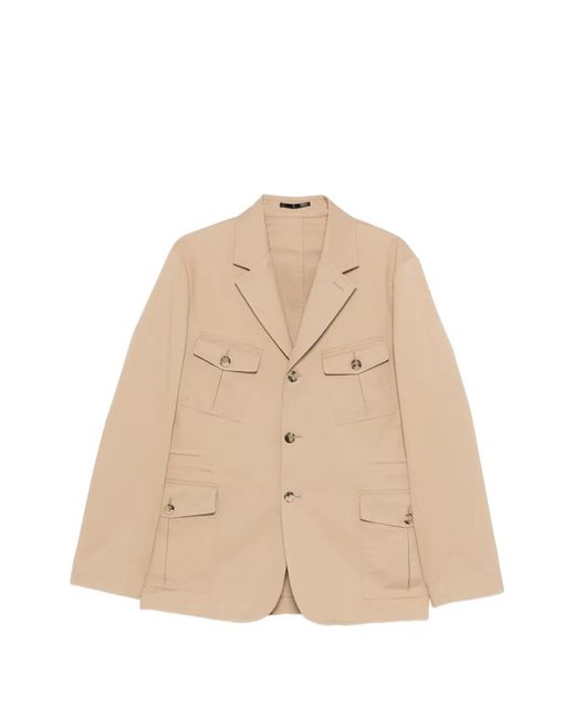 Paul Smith Natural Button-Fastening Chest-Pocket Jacket for men