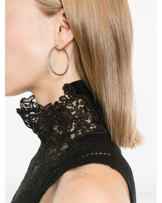Ermanno Scervino Black Lace-Panel Fine-Knit Top