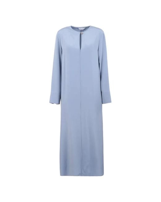 Max Mara Blue Robe À Ouverture Goutte D'Eau
