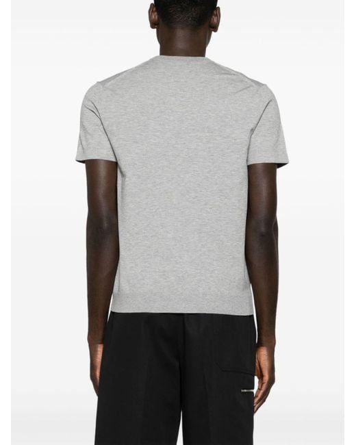 Theory Gray Mélange-effect Jersey T-shirt for men