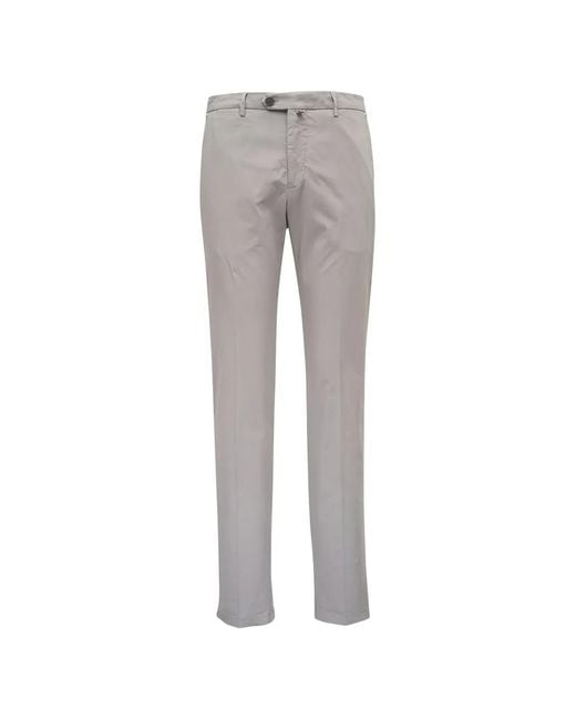 Kiton Gray Poplin Trousers for men