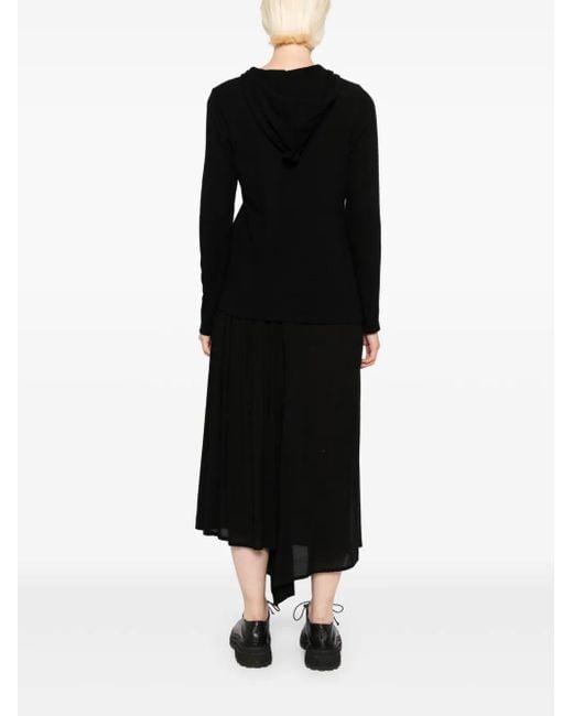 Sudadera con capucha y abertura lateral Yohji Yamamoto de color Black