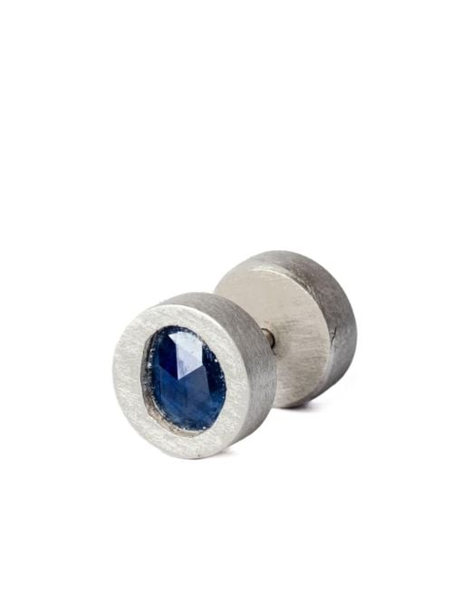 Parts Of 4 Blue Sapphire-embellished Sterling Silver Stud Earring