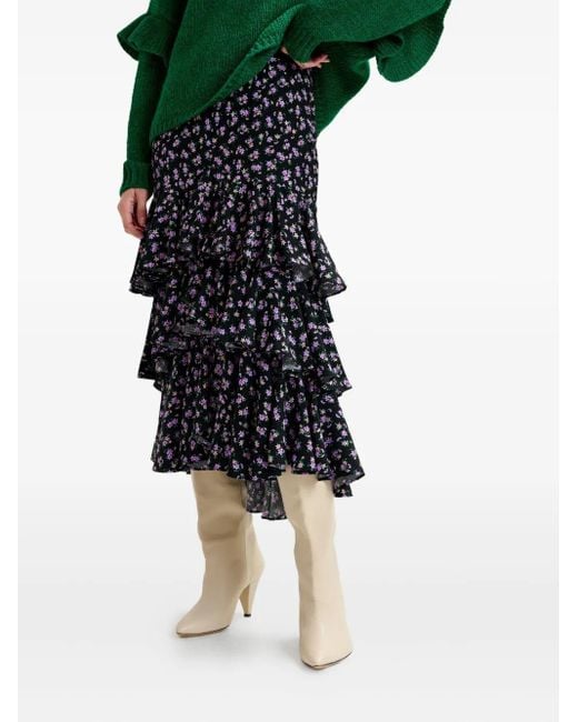 Essentiel Antwerp Rok Met Bloemenprint in het Blue