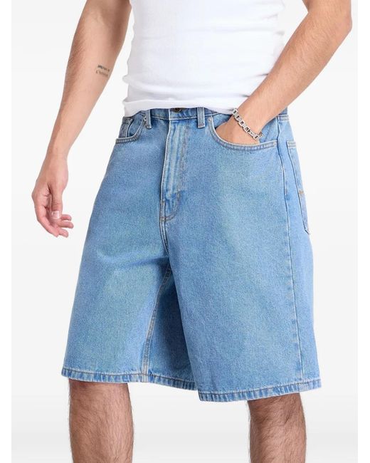 Vans Blue Check-5 Denim Shorts for men