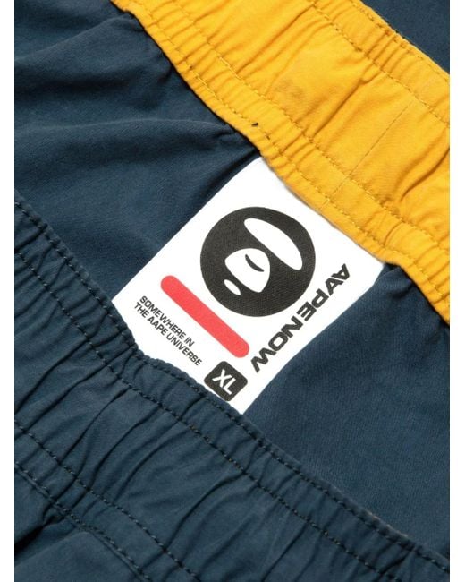 Aape By A Bathing Ape Blue Logo-Detail Shorts for men