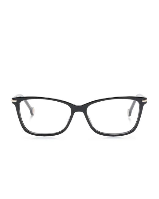Carolina Herrera Black Rectangle-Frame Glasses