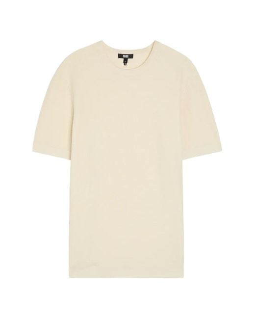 PAIGE Natural Brimmer Textured-Knit T-Shirt for men