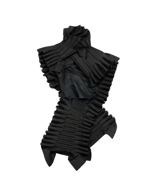 A.W.A.K.E. MODE Black Ruffled Top