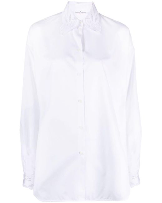 Ermanno Scervino White Lace-detailing Cotton Shirt