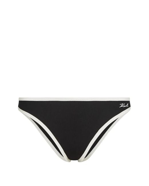 Karl Lagerfeld Black Logo-Embroidery Brief