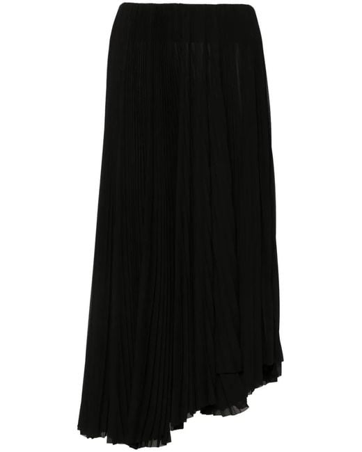 Balenciaga Black Pleated Midi Skirt