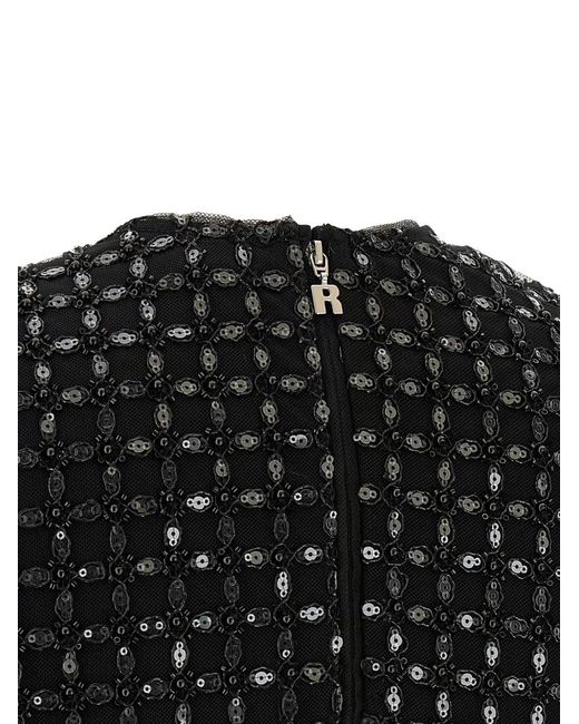 ROTATE BIRGER CHRISTENSEN Black 'Beaded Oversize' Top