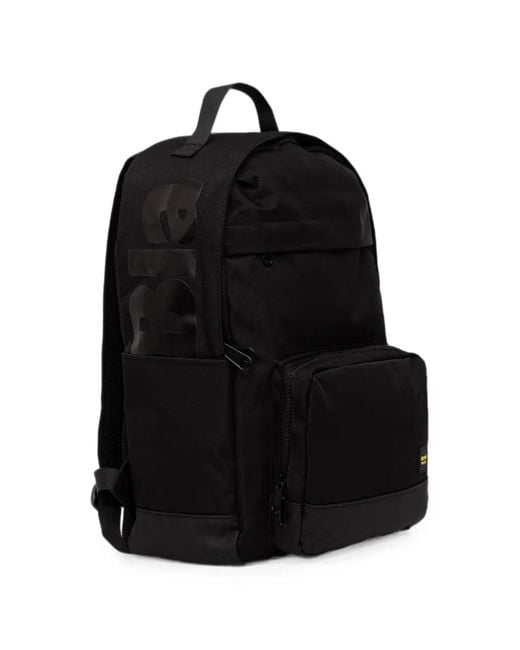 Blauer Black Logo-Print Zip-Fastening Backpack for men