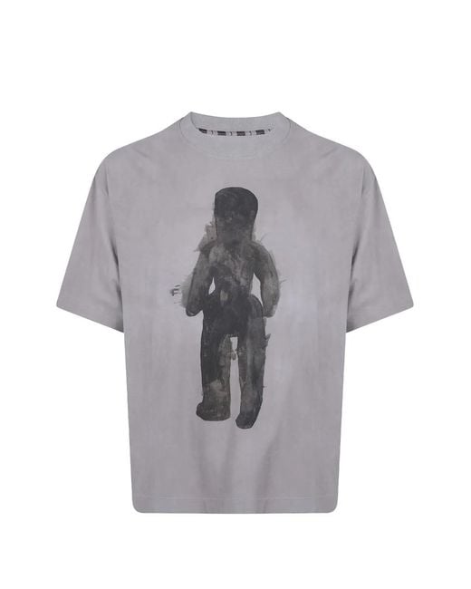 Ziggy Chen Gray Graphic-Print T-Shirt for men