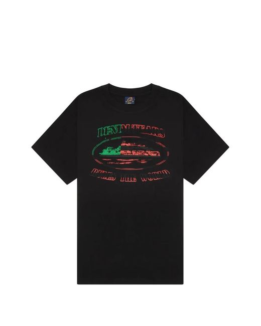 corteiz Black X Denim Tears Alcatraz T-Shirt