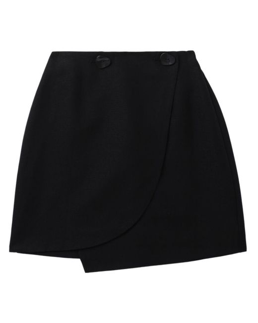 Falda de cintura alta asimétrica Aje. de color Black