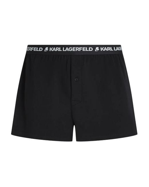 Karl Lagerfeld Black Logo-Waistband Boxers (Pack Of Three) for men