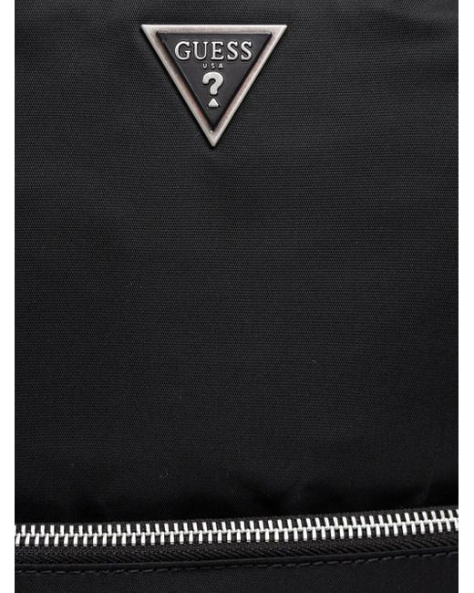 Guess Nylon Rugzak Met Logoplakkaat in het Black