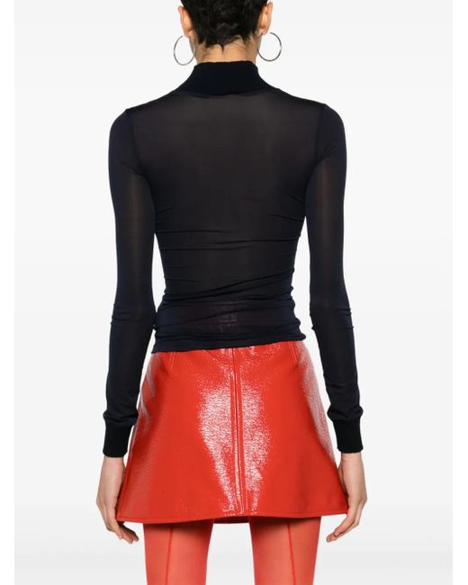 Courreges Black Reedition Mesh Top