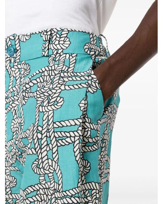 Amir Slama Blue Rope-Print Shorts for men