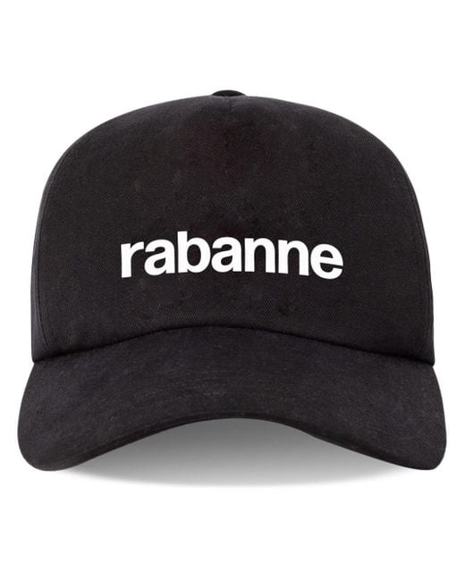 Rabanne Black Baseballkappe mit Logo-Print