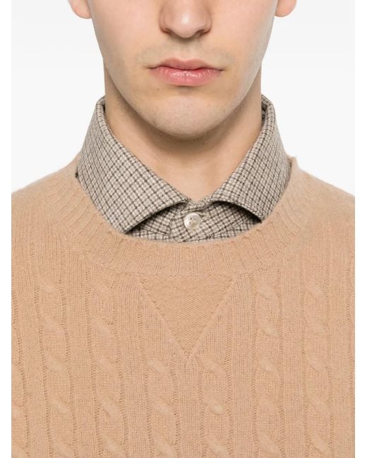Eleventy Natural Cable-Knit Sweater for men