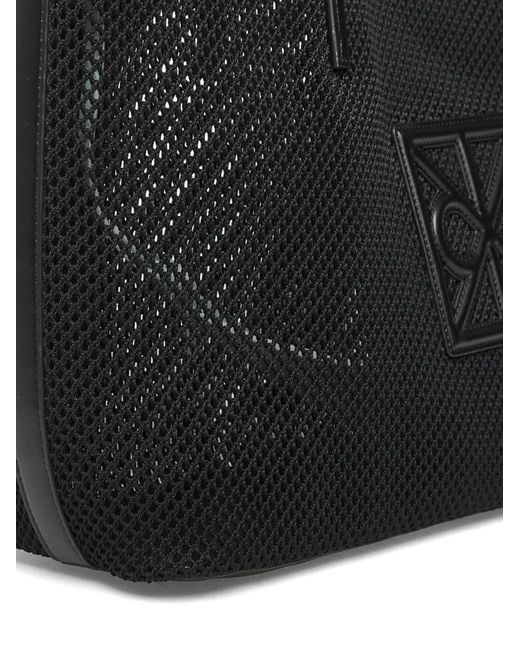 Calvin Klein Black Logo-Patch Tote Bag