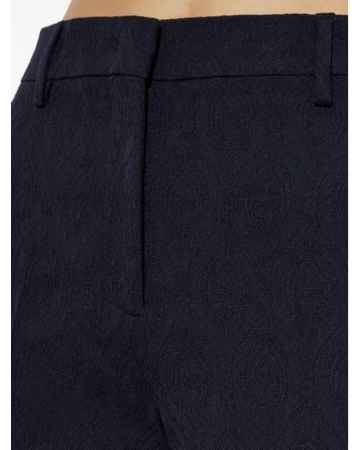 Etro Blue Paisley-Jacquard Trousers