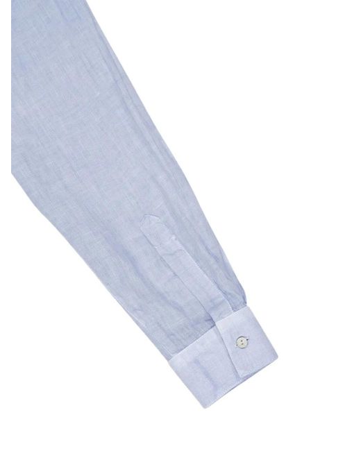 Camisa con botones 120% Lino de color Blue