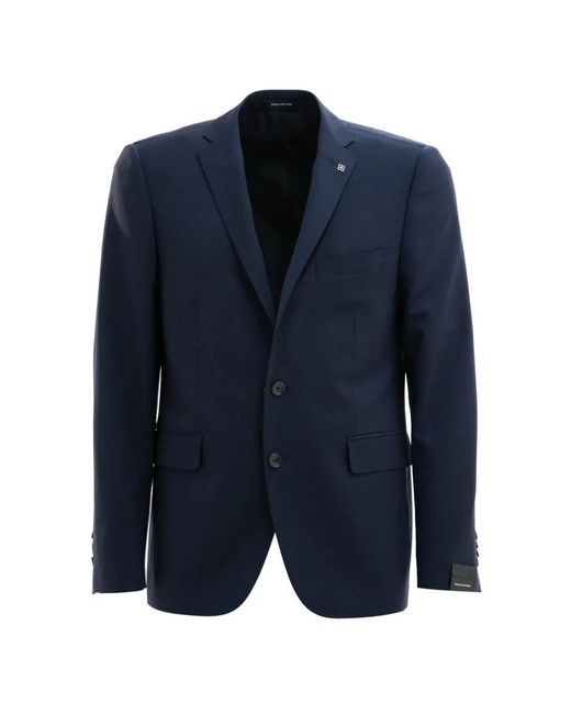 Tagliatore Blue Notched-Lapel Single-Breasted Suit for men