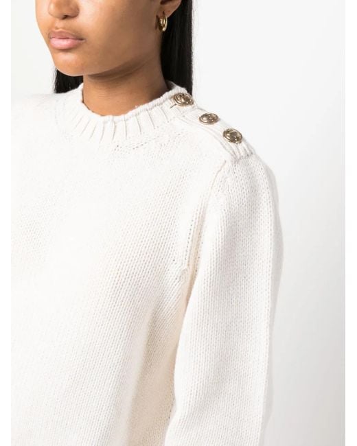 Barrie White Button-Detail Cashmere Jumper