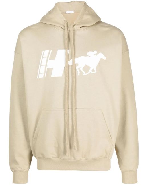 1989 STUDIO Natural Logo-Print Cotton Hoodie for men