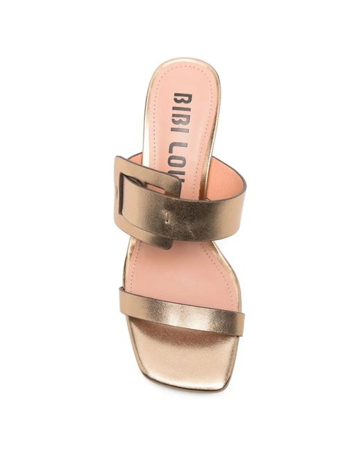 Bibi Lou Brown Buckle-Strap Mules