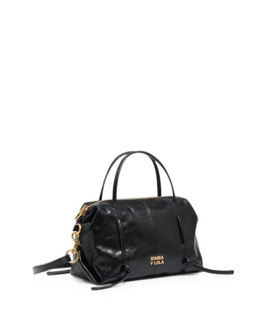 Bimba Y Lola Black Mini Leather Lolita Bag