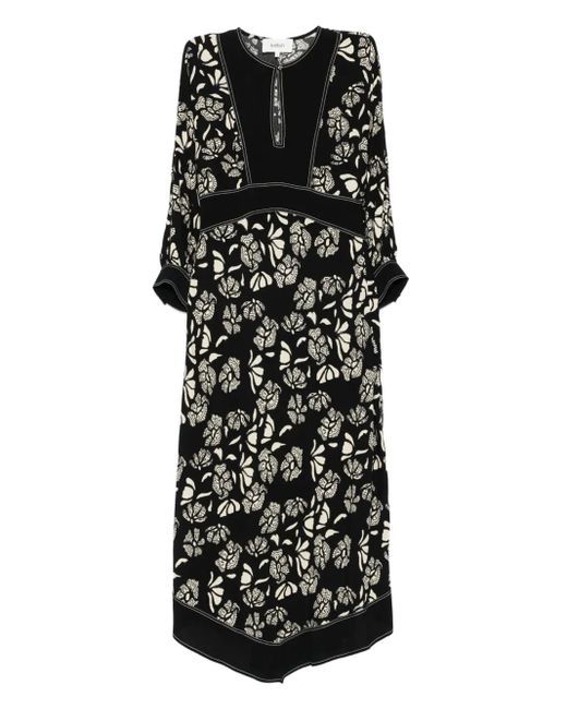 Ba&sh Women's Black Floral-Print Midi Dress Ba&sh Women's Black Floral-Print Midi Dress