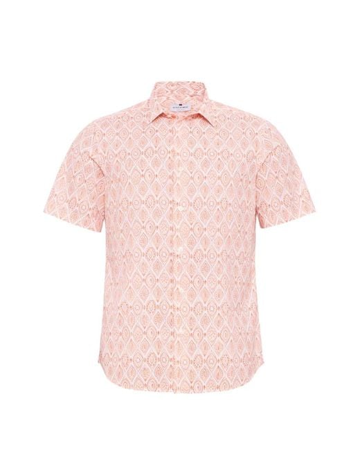 LOJA DAS MEIAS Pink Geometric-Print Short-Sleeve Polo Shirt for men