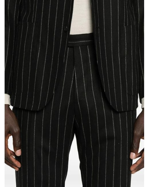 Tagliatore Black Pinstripe Suit for men