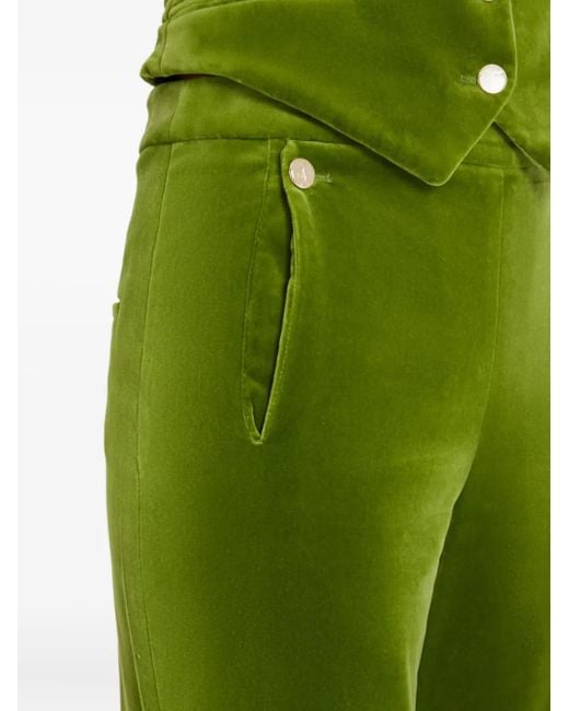 Temperley London Green Clove Velvet Trousers