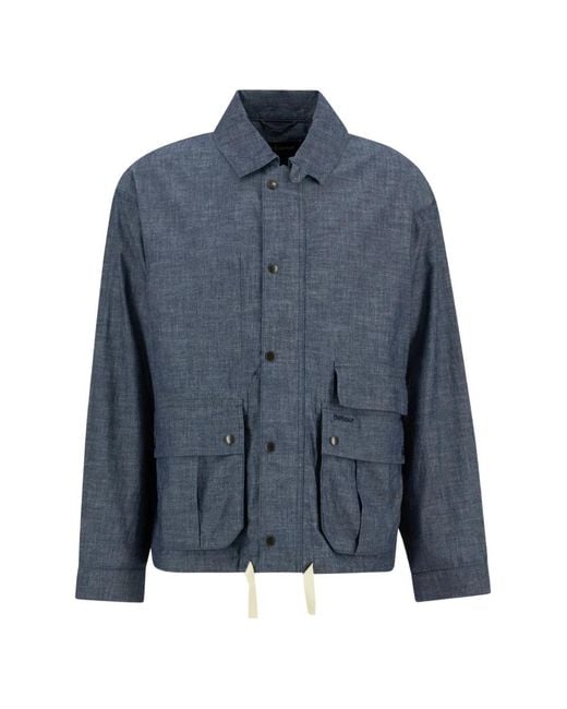 Barbour Blue Modified Westoe Flap-Pocket Cotton Jacket for men