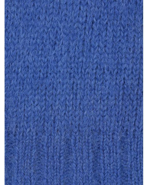Monitaly Blue Ribbed Crew-Neck Sweater for men